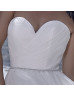 Strapless Ivory Ruched Tulle Corset Back Modern Wedding Dress